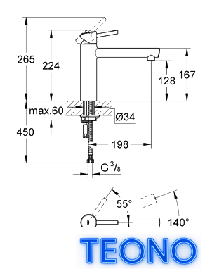 Смеситель Grohe Concetto 31128DC1 - Изображение №2 — Интернет-магазин Teono.by