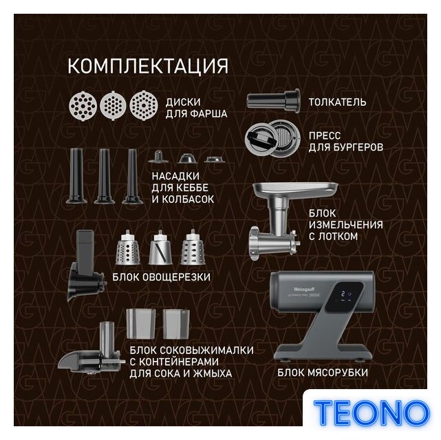 Мясорубка Weissgauff WMG 880 SG Ultimate Pro - Изображение №11 — Интернет-магазин Teono.by