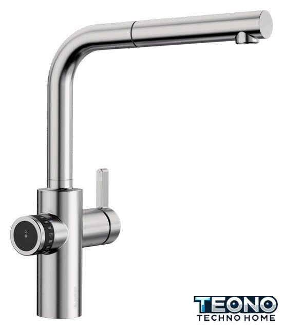 Смеситель Blanco Evol-S Volume с дозатором воды (рычаг справа, нержавеющая сталь) - Изображение №1 — Интернет-магазин Teono.by