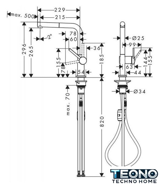 Смеситель Hansgrohe Talis M54 72808670 - Изображение №2 — Интернет-магазин Teono.by