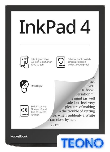 Электронная книга PocketBook 743G InkPad 4 (черный/серебристый) - Изображение №1 — Интернет-магазин Teono.by