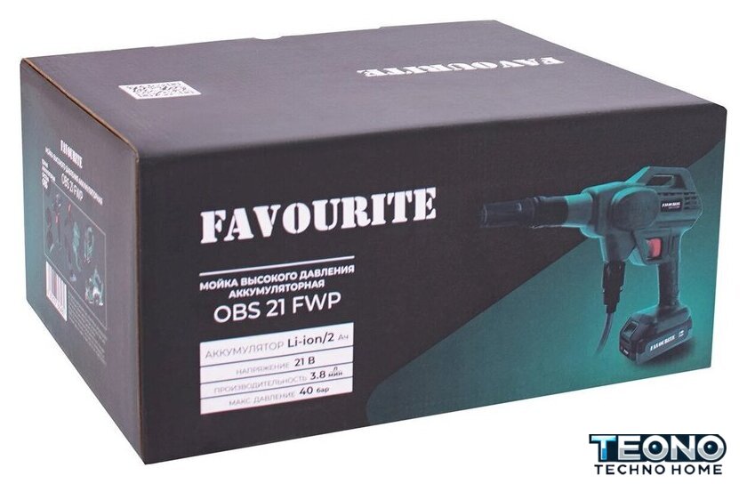 Мойка высокого давления Favourite OBS 21 FWP (с 1-им АКБ) - Изображение №3 — Интернет-магазин Teono.by