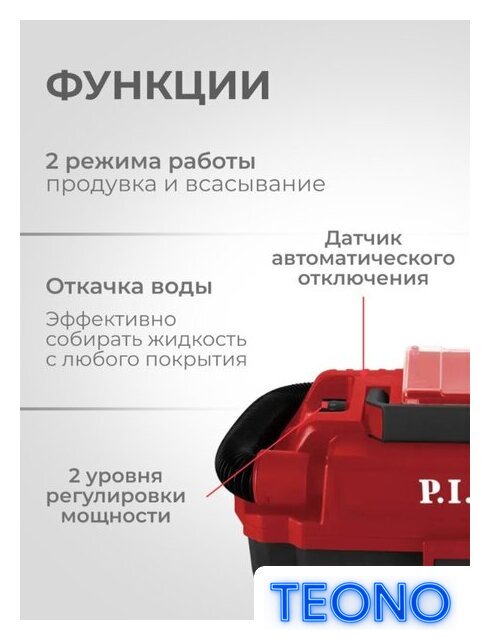 Пылесос P.I.T. PVC20H-10A Solo (без АКБ и ЗУ) - Изображение №8 — Интернет-магазин Teono.by