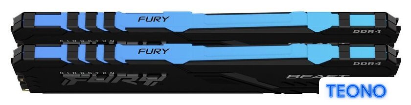 Оперативная память Kingston FURY Beast RGB 2x8GB DDR4 PC4-25600 KF432C16BBAK2/16 - Изображение №2 — Интернет-магазин Teono.by