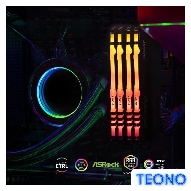 Оперативная память Kingston FURY Beast RGB 2x8GB DDR4 PC4-25600 KF432C16BBAK2/16 - Изображение №9 — Интернет-магазин Teono.by