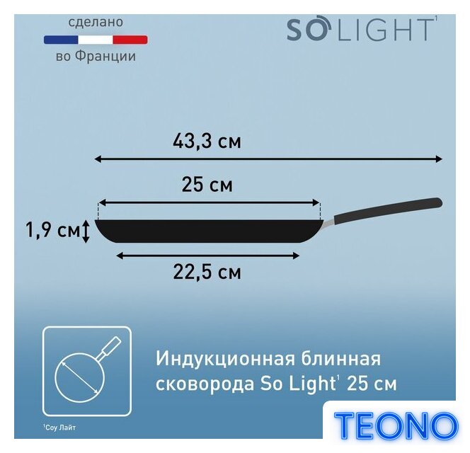 Блинная сковорода Tefal So' Light 25 см H0563842 - Изображение №11 — Интернет-магазин Teono.by