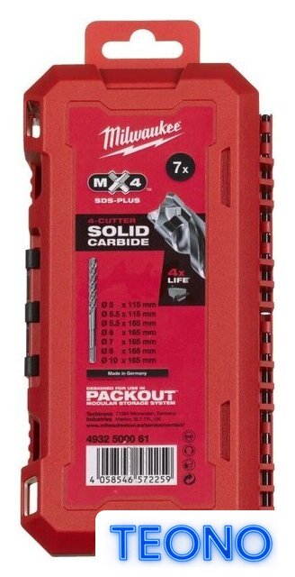 Набор буров Milwaukee 4932500061 (7 шт) - Изображение №2 — Интернет-магазин Teono.by