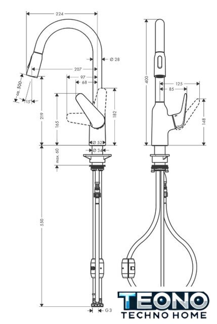 Смеситель Hansgrohe M42 M429-H220 71800000 - Изображение №2 — Интернет-магазин Teono.by