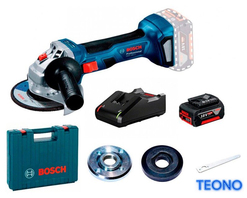 Угловая шлифмашина Bosch GWS 180-LI Professional 06019H9025 (с 1-им АКБ, кейс) - Изображение №1 — Интернет-магазин Teono.by