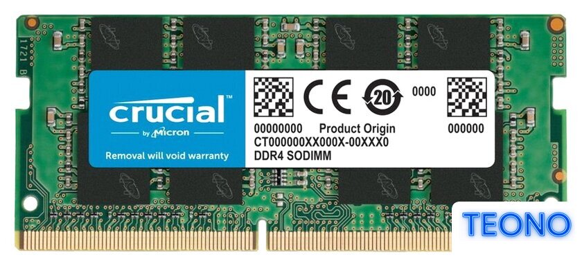 Оперативная память Crucial 16ГБ DDR4 SODIMM 3200 МГц CT16G4SFS832A - Изображение №1 — Интернет-магазин Teono.by