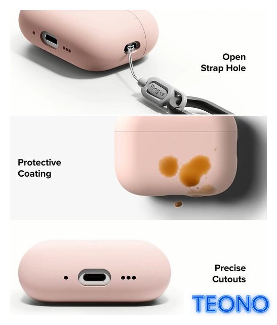 Чехол Ringke Silicone для Airpods Pro 3 Pink Sand - Изображение №5 — Интернет-магазин Teono.by