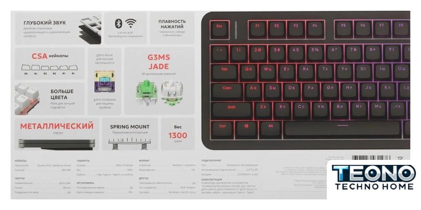 Клавиатура Red Square Alumix TKL Satori Black (g3ms Jade) - Изображение №16 — Интернет-магазин Teono.by
