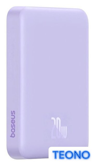 Внешний аккумулятор Baseus Magnetic Mini Air Wireless Fast Charge Power Bank 20W 10000mAh (сиреневый) - Изображение №4 — Интернет-магазин Teono.by