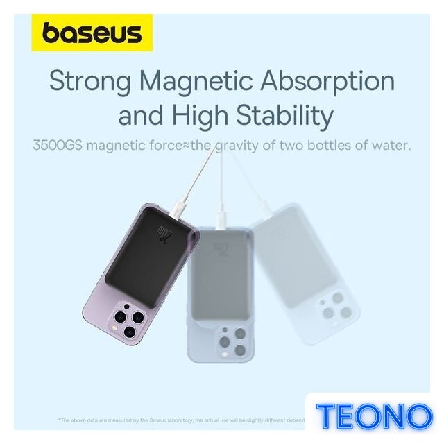 Внешний аккумулятор Baseus Magnetic Mini Air Wireless Fast Charge Power Bank 20W 10000mAh (сиреневый) - Изображение №11 — Интернет-магазин Teono.by
