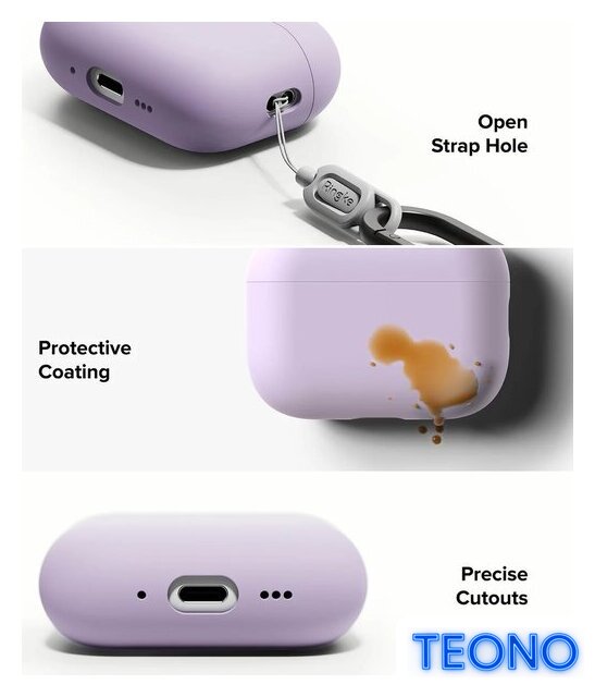 Чехол Ringke Silicone для Airpods Pro 3 Light Purple - Изображение №5 — Интернет-магазин Teono.by