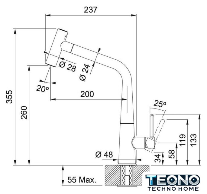 Смеситель Franke Icon 115.0625.190 (черный матовый) - Изображение №5 — Интернет-магазин Teono.by