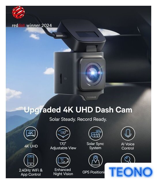 Видеорегистратор Baseus Dash Cam 4K BS-CM035 Cosmic Black C0119804 - Изображение №14 — Интернет-магазин Teono.by