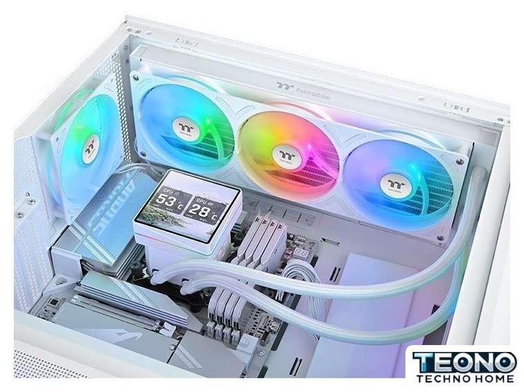 Система жидкостного охлаждения для процессора Thermaltake TH360 V3 Ultra ARGB Sync Snow Edition CL-W476-PL12SW-A - Изображение №5 — Интернет-магазин Teono.by