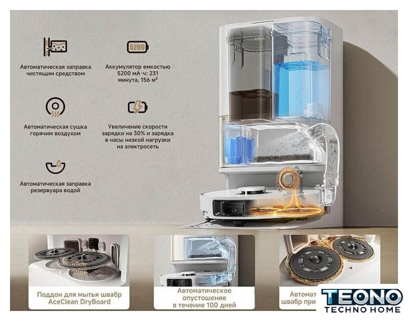 Робот-пылесос Dreame Robot Vacuum L50 Ultra CE RLL53SE (евровилка, белый) - Изображение №10 — Интернет-магазин Teono.by