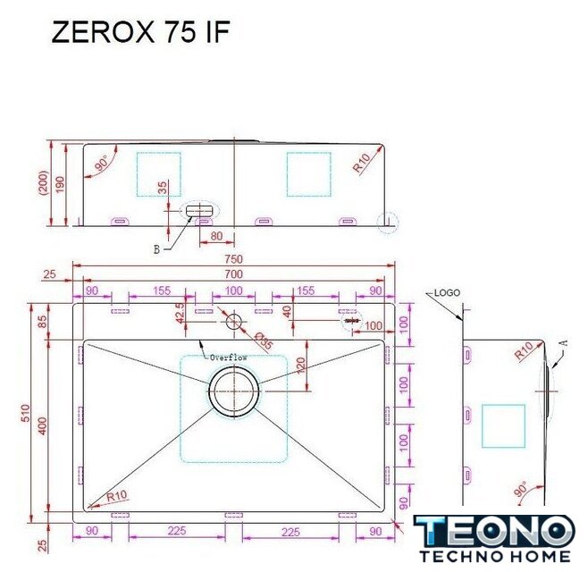 Кухонная мойка ZorG Zerox 75 IF PVD Gunblack - Изображение №4 — Интернет-магазин Teono.by