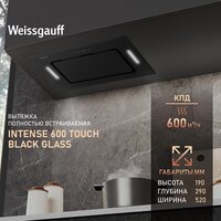 Кухонная вытяжка Weissgauff Intense 600 Touch Black Glass - Превью изображения №2 — Интернет-магазин Teono.by