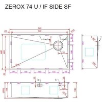 Кухонная мойка ZorG Zerox 74 U / IF Side SF Steel - Превью изображения №4 — Интернет-магазин Teono.by
