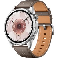 Huawei Watch GT 6 46 мм (серебристый, с коричневым кожаным ремешком, международная версия)