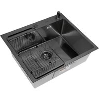 Кухонная мойка ARFEKA ECO AR мойка 600*500, коландер F, дозатор BLACK DECOR MILLET - Превью изображения №3 — Интернет-магазин Teono.by