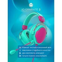 Наушники IO by Red Square Graphite 2 (бирюзовый/розовый) - Превью изображения №5 — Интернет-магазин Teono.by