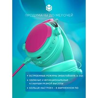 Наушники IO by Red Square Graphite 2 (бирюзовый/розовый) - Превью изображения №10 — Интернет-магазин Teono.by