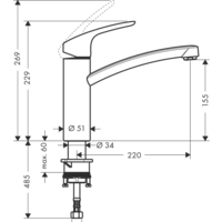 Смеситель Hansgrohe Focus 31806800 - Превью изображения №3 — Интернет-магазин Teono.by