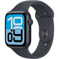 Apple Watch SE 3 LTE 44 мм (алюминиевый корпус, полуночный/полуночный, спортивный силиконовый ремешок M/L)