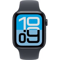 Apple Watch SE 3 LTE 44 мм (алюминиевый корпус, полуночный/полуночный, спортивный силиконовый ремешок S/M) Image #2