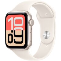 Apple Watch SE 3 LTE 44 мм (алюминиевый корпус, звездный свет/звездный свет, спортивный силиконовый ремешок S/M)