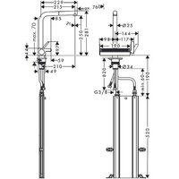 Смеситель Hansgrohe Aquno Select M81 73830800 (стальной) - Превью изображения №6 — Интернет-магазин Teono.by