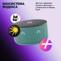 Умная колонка Яндекс Станция Мини 3 с часами (бирюзовый) - Превью изображения №15 — Интернет-магазин Teono.by