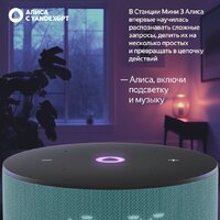 Умная колонка Яндекс Станция Мини 3 с часами (бирюзовый) - Превью изображения №8 — Интернет-магазин Teono.by
