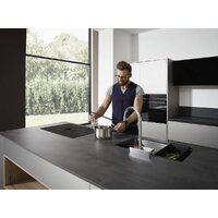 Смеситель Hansgrohe Aquno Select M81 73831800 (стальной) - Превью изображения №3 — Интернет-магазин Teono.by
