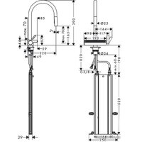 Смеситель Hansgrohe Aquno Select M81 73831800 (стальной) - Превью изображения №5 — Интернет-магазин Teono.by