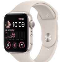 Apple Watch SE 2 44 мм (алюминиевый корпус, звездный свет/звездный свет, спортивный силиконовый ремешок M/L)