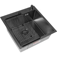 Кухонная мойка ARFEKA ECO AR мойка 500*500, коландер F, дозатор BLACK - Превью изображения №5 — Интернет-магазин Teono.by