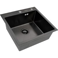 Кухонная мойка ARFEKA ECO AR мойка 500*500, коландер F, дозатор BLACK - Превью изображения №4 — Интернет-магазин Teono.by