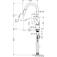 Смеситель Hansgrohe Focus 31815800 - Превью изображения №2 — Интернет-магазин Teono.by
