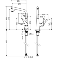 Смеситель Hansgrohe Metris 14822800 - Превью изображения №2 — Интернет-магазин Teono.by