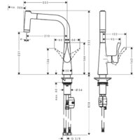 Смеситель Hansgrohe Metris 220 14834800 - Превью изображения №2 — Интернет-магазин Teono.by