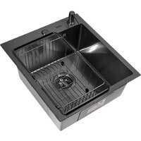 Кухонная мойка ARFEKA ECO AR мойка 450*500, коландер F, дозатор BLACK DECOR MILLET - Превью изображения №4 — Интернет-магазин Teono.by