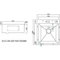 Кухонная мойка ARFEKA ECO AR мойка 450*500, коландер F, дозатор BLACK DECOR MILLET - Превью изображения №9 — Интернет-магазин Teono.by