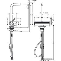Смеситель Hansgrohe Aquno Select M81 73836800 (стальной) - Превью изображения №6 — Интернет-магазин Teono.by