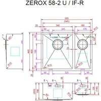 Кухонная мойка ZorG Zerox 58-2 U / IF-R Steel - Превью изображения №4 — Интернет-магазин Teono.by