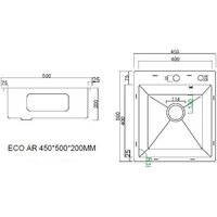 Кухонная мойка ARFEKA ECO AR мойка 450*500, коландер F, дозатор BLACK DECOR - Превью изображения №9 — Интернет-магазин Teono.by